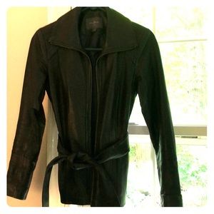 Cole Haan black leather jacket - XS
